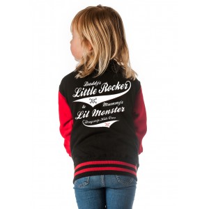 Dragstrip Kids Crew  Jacket - Rocker Monster  (Red-Black)